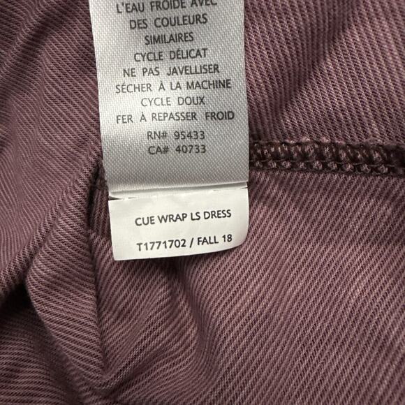 Toad&Co Dress Womens Small Cue Wrap Long Sleeve Purple Geometric V Neck - Picture 4 of 9